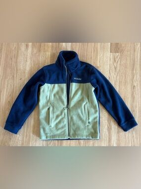 EUC Columbia Boy’s Steens Mountain 2.0 Full Zip Fleece Jacket - Blue/Green - 6/8